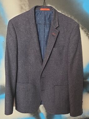 Men's/Women's Dark Navy Herringbone Blazer - Tailored Sport Coat